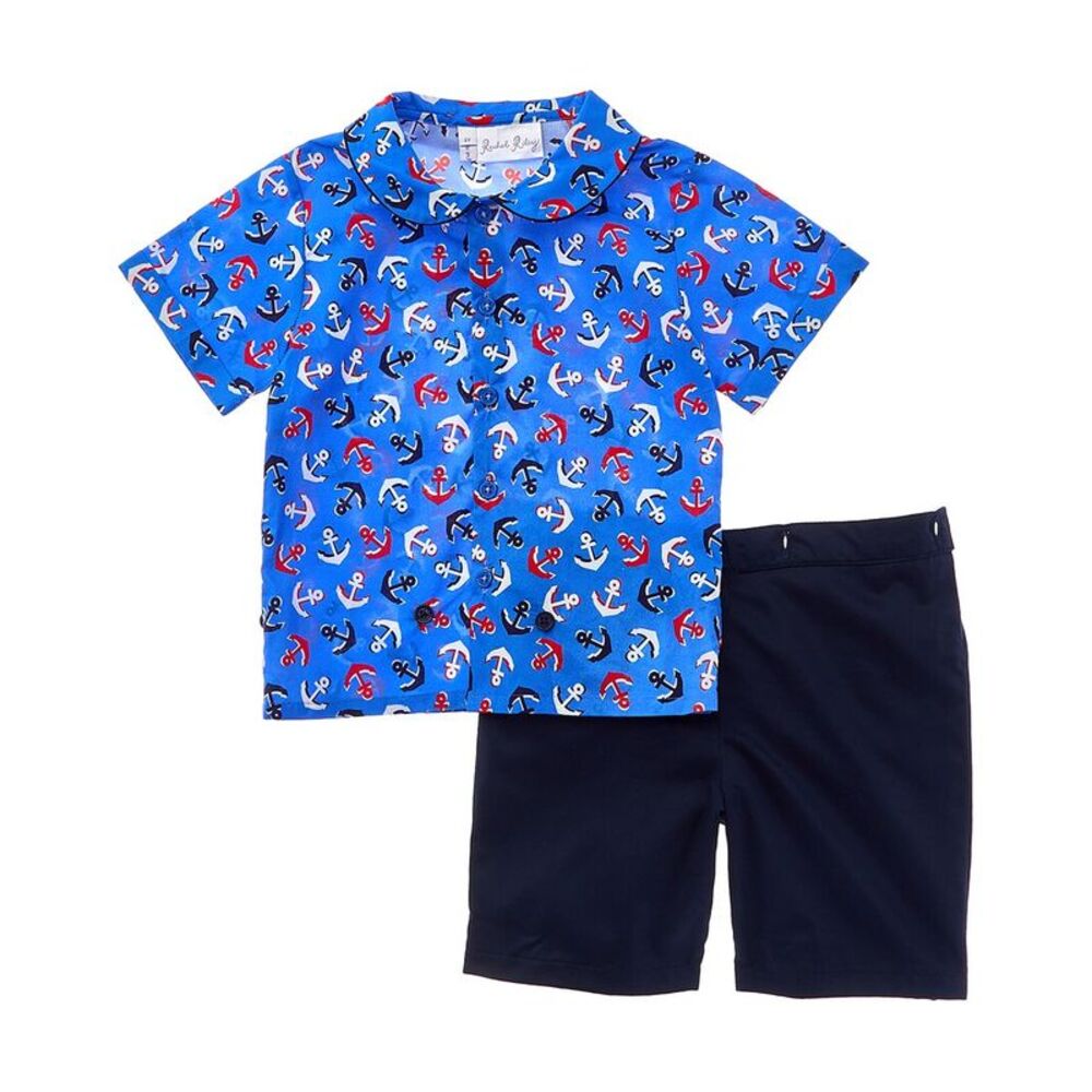 Rachel Riley Girls  Anchor Shirt & Short Set